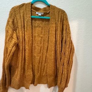 Favlux fashion, mustard, yellow cardigan sweater women’s size medium
